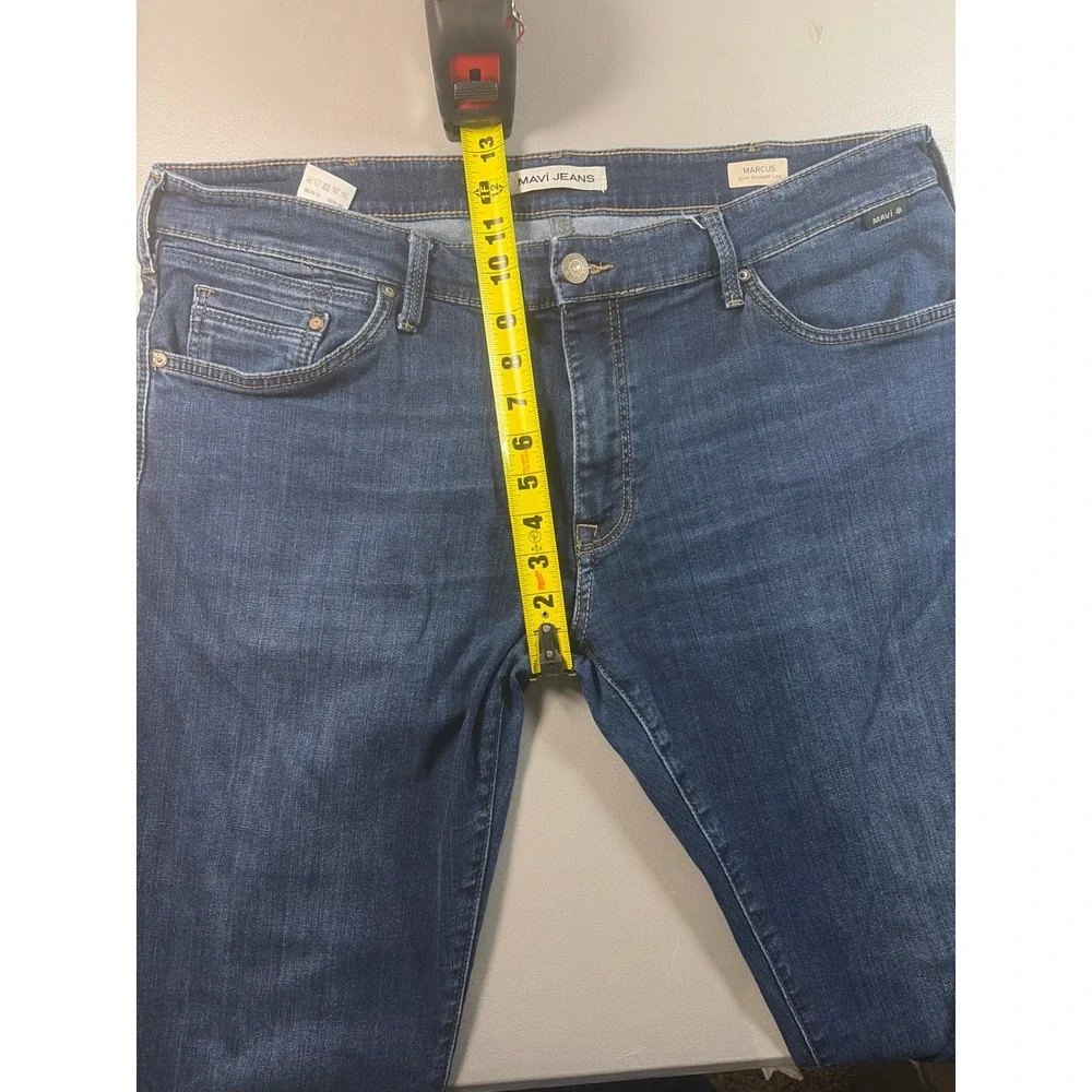 Mavi Marcus Jeans Mens 38x32 Dark Wash Blue‎ Slim Straight Leg Stretch Denim